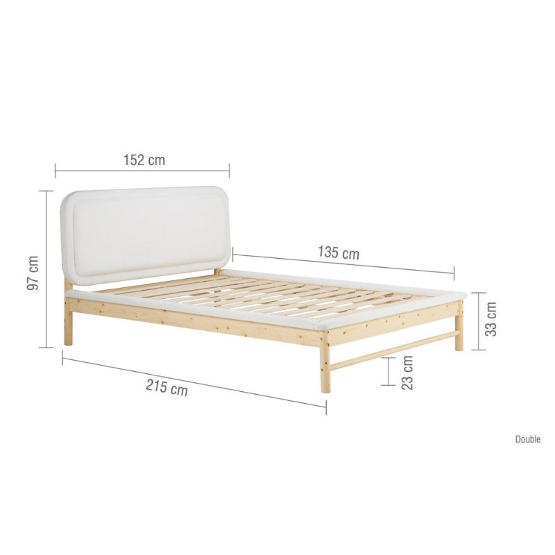 Birlea Emmi Double Bed White & Oak