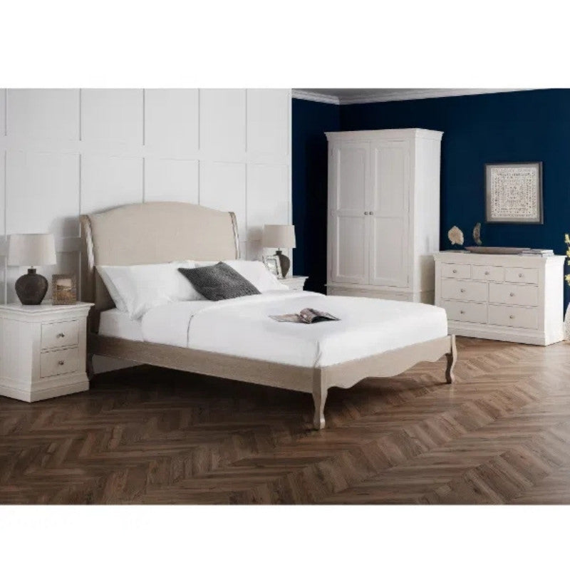 Julian Bowen Camille King Bed Oatmeal Linen & Limed Oak
