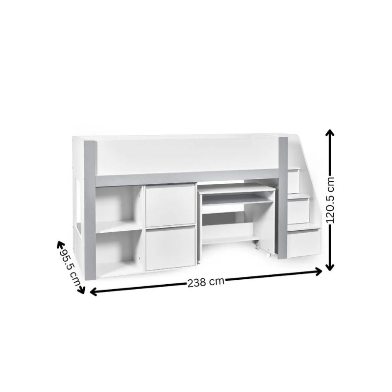 Julian Bowen Gaia Mid Sleeper Bed White & Silver
