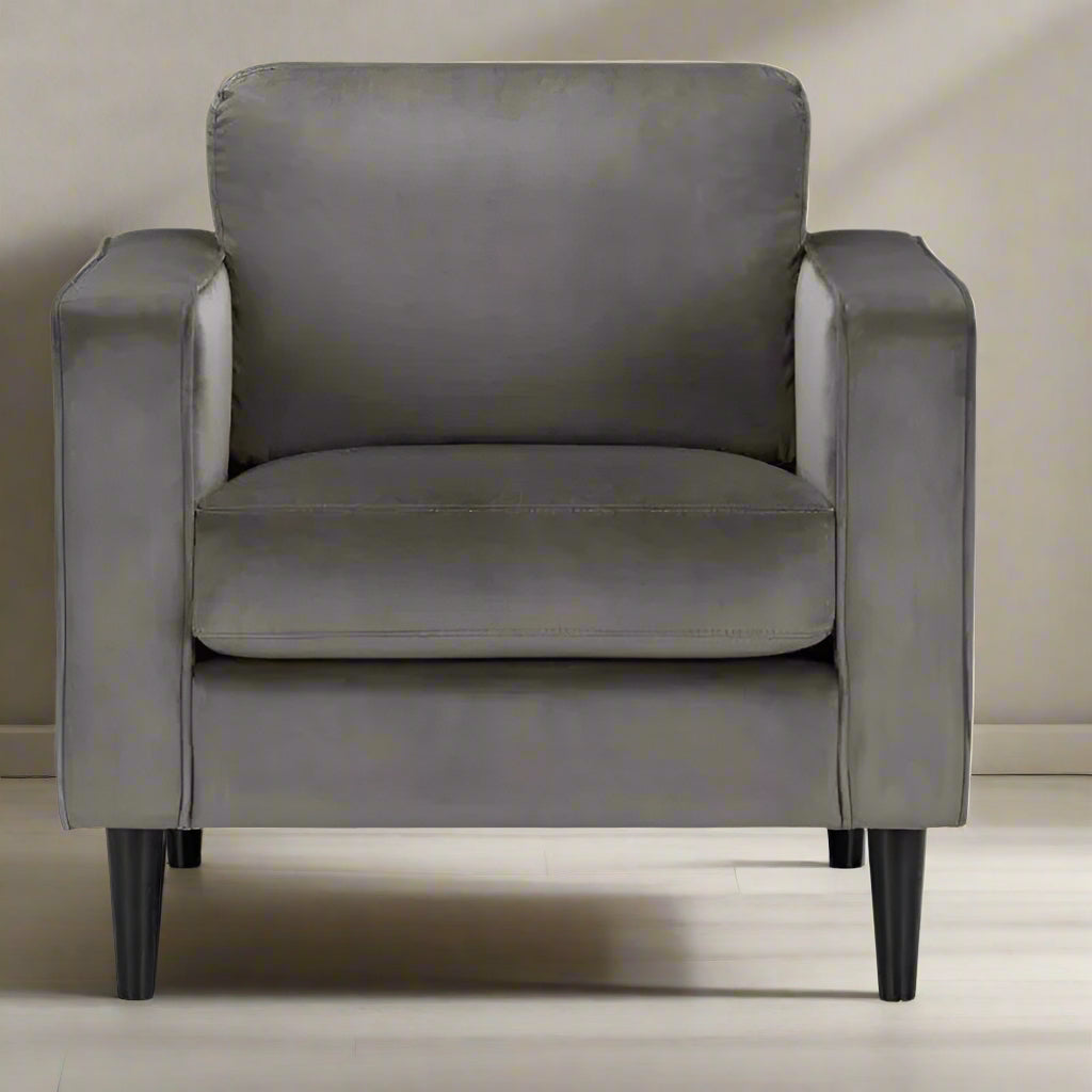 Julian Bowen Hayward Armchair Grey Velvet