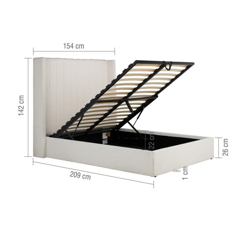 Birlea Maisey Double Ottoman Bed White Boucle