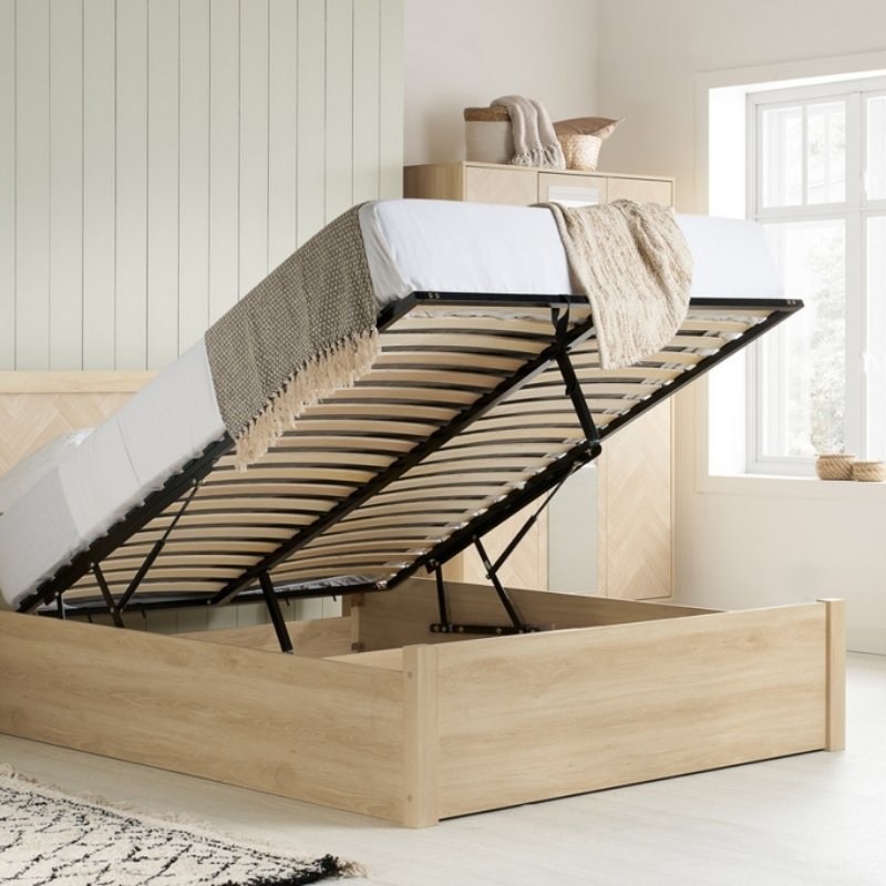 Birlea Herringford Double Ottoman Bed Oak