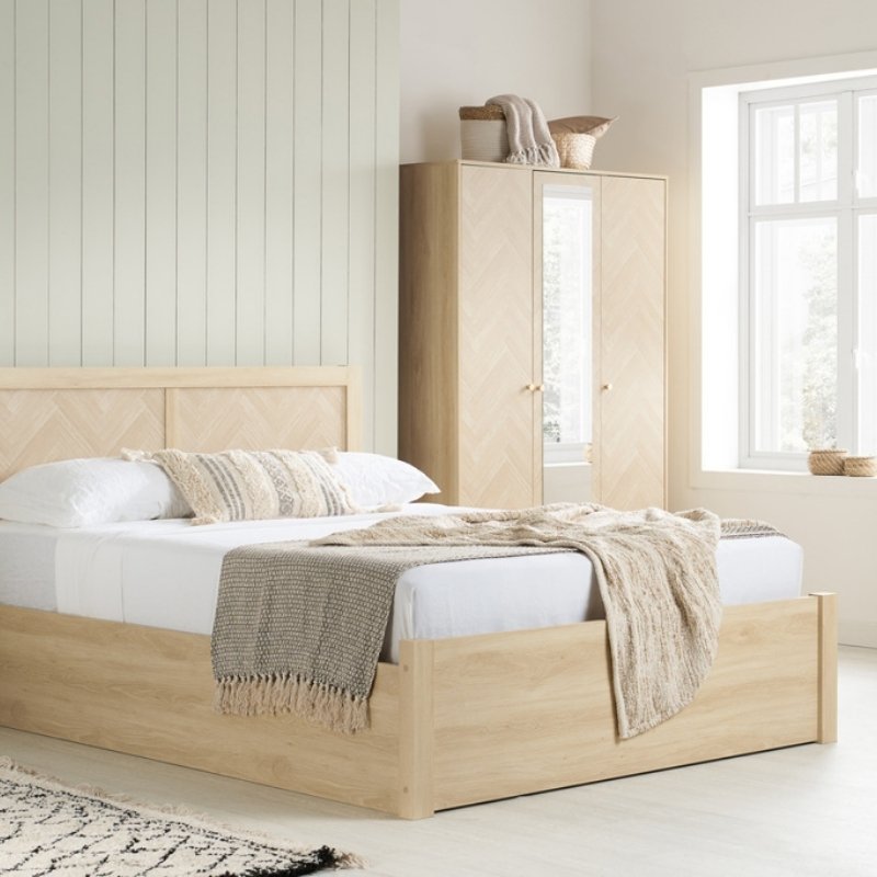 Birlea Herringford Double Ottoman Bed Oak