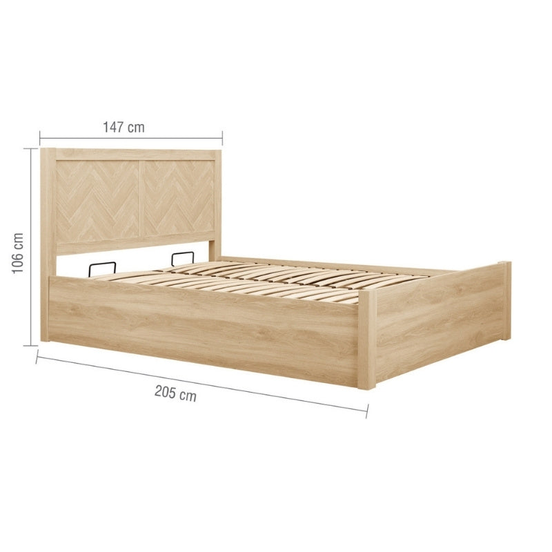 Birlea Herringford Double Ottoman Bed Oak