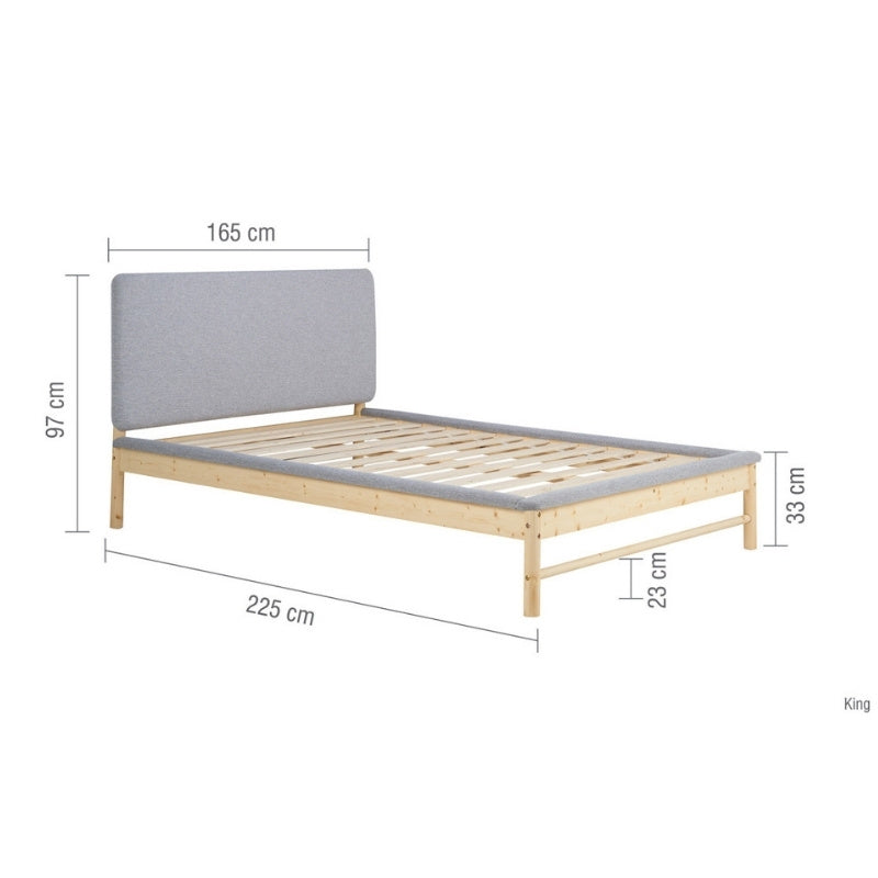 Birlea Ezra King Bed Grey & Oak