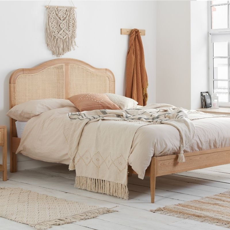 Birlea Leonie Super King Rattan Bed Oak