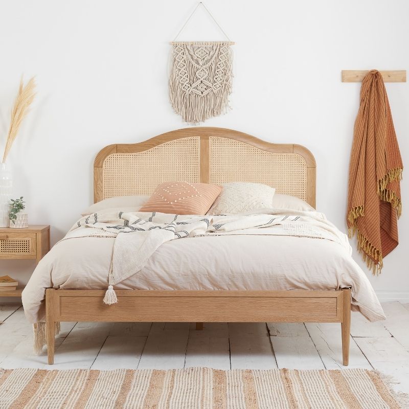 Birlea Leonie Super King Rattan Bed Oak