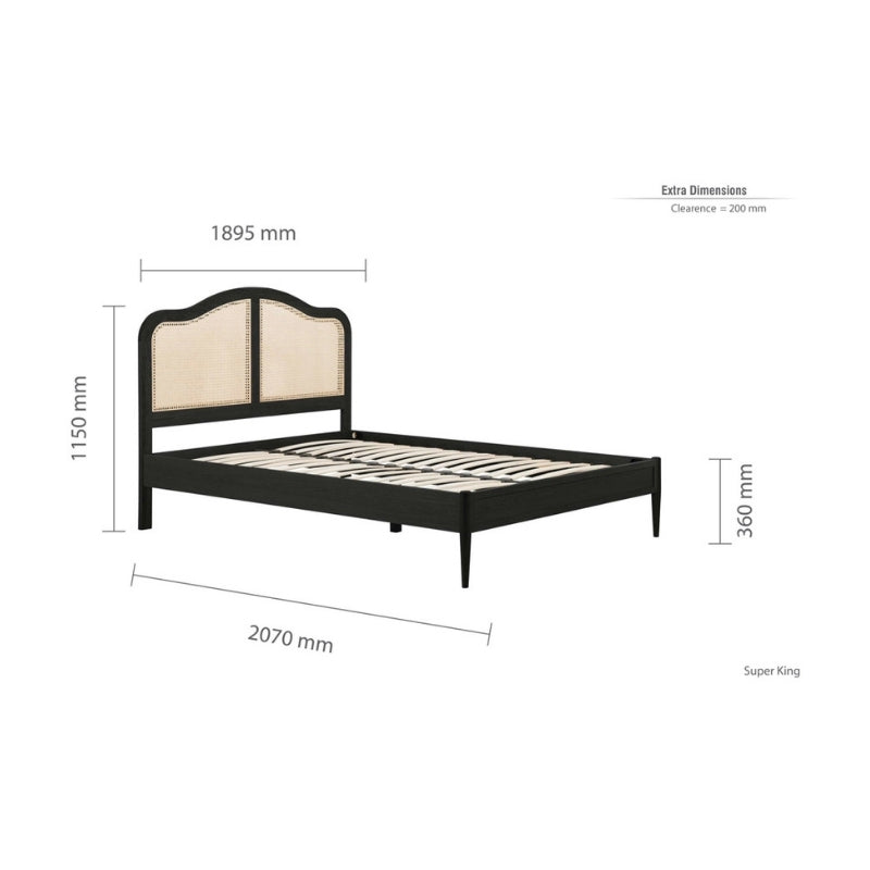 Birlea Leonie Super King Rattan Bed Black