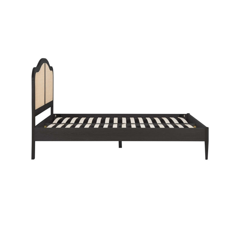 Birlea Leonie King Rattan Bed Black