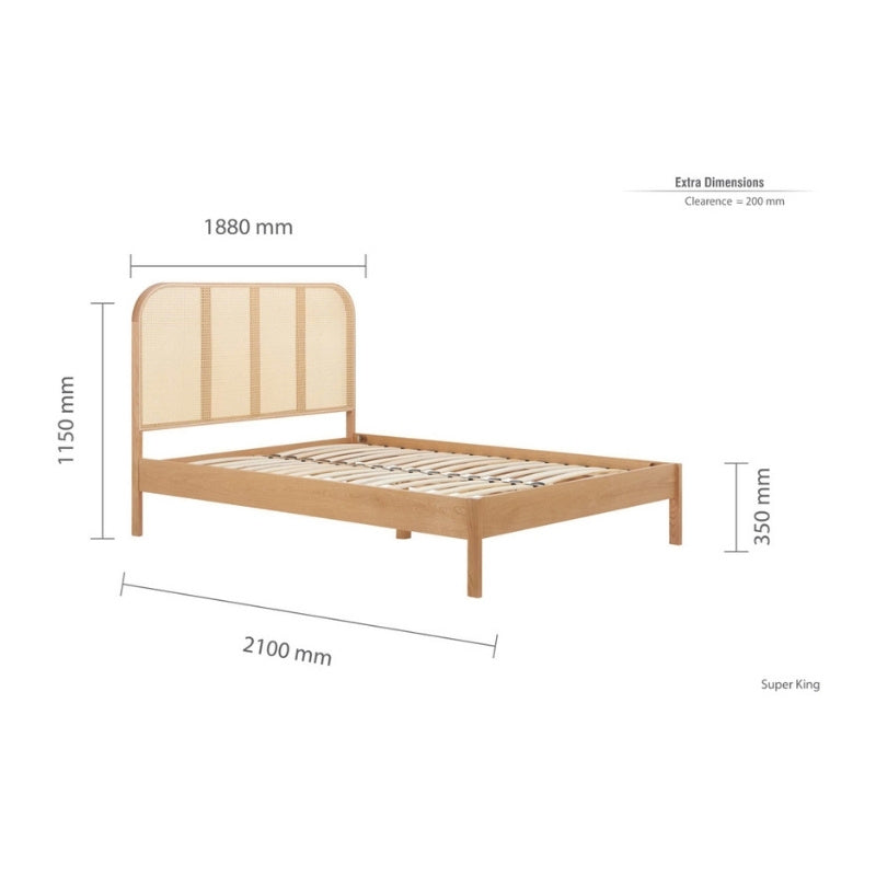 Birlea Margot Super King Rattan Bed Oak