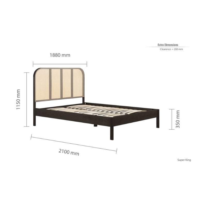 Birlea Margot Super King Rattan Bed Black