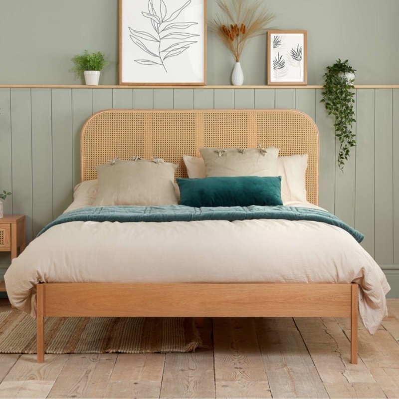 Birlea Margot King Rattan Bed Oak