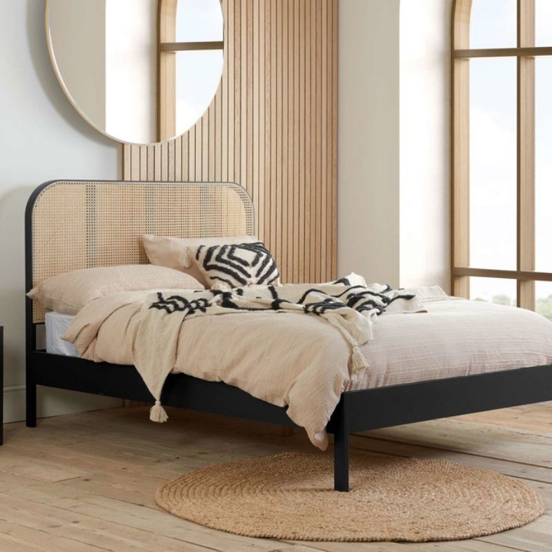 Birlea Margot King Rattan Bed Black