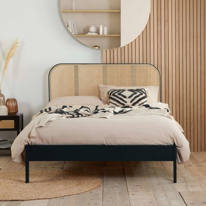 Birlea Margot King Rattan Bed Black