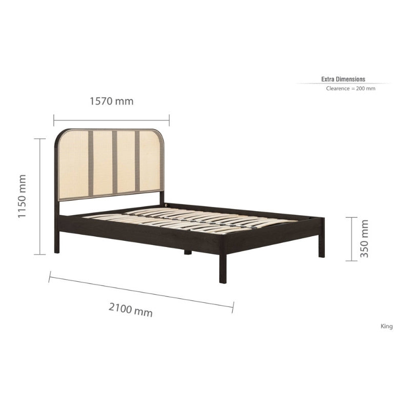 Birlea Margot King Rattan Bed Black