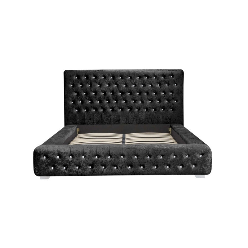Birlea Grande King Bed Black Crushed Velvet