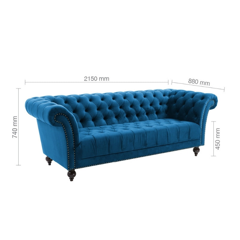 Birlea Chester 3 Seater Sofa Midnight Blue