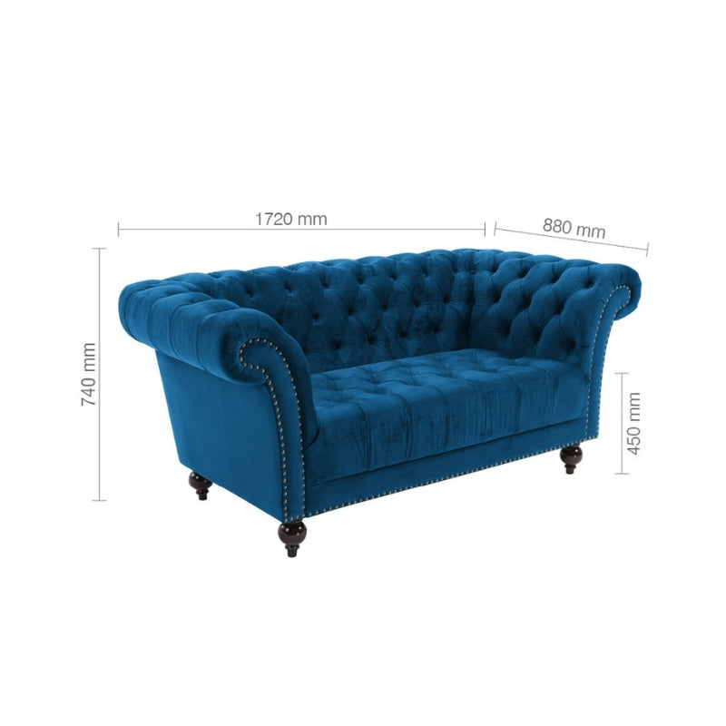 Birlea Chester 2 Seater Sofa Midnight Blue
