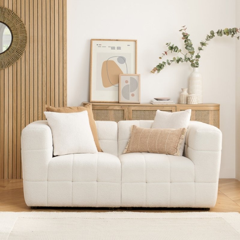 Birlea Milo 2 Seater Sofa White