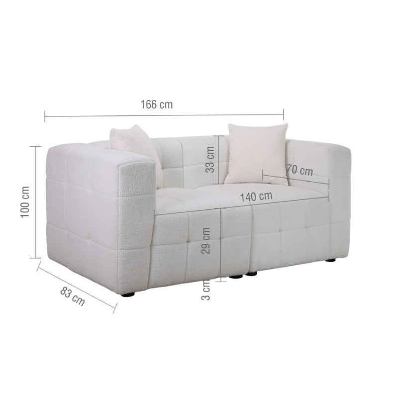Birlea Milo 2 Seater Sofa White