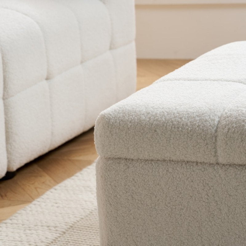 Birlea Milo 2 Seater Sofa with Footstool White