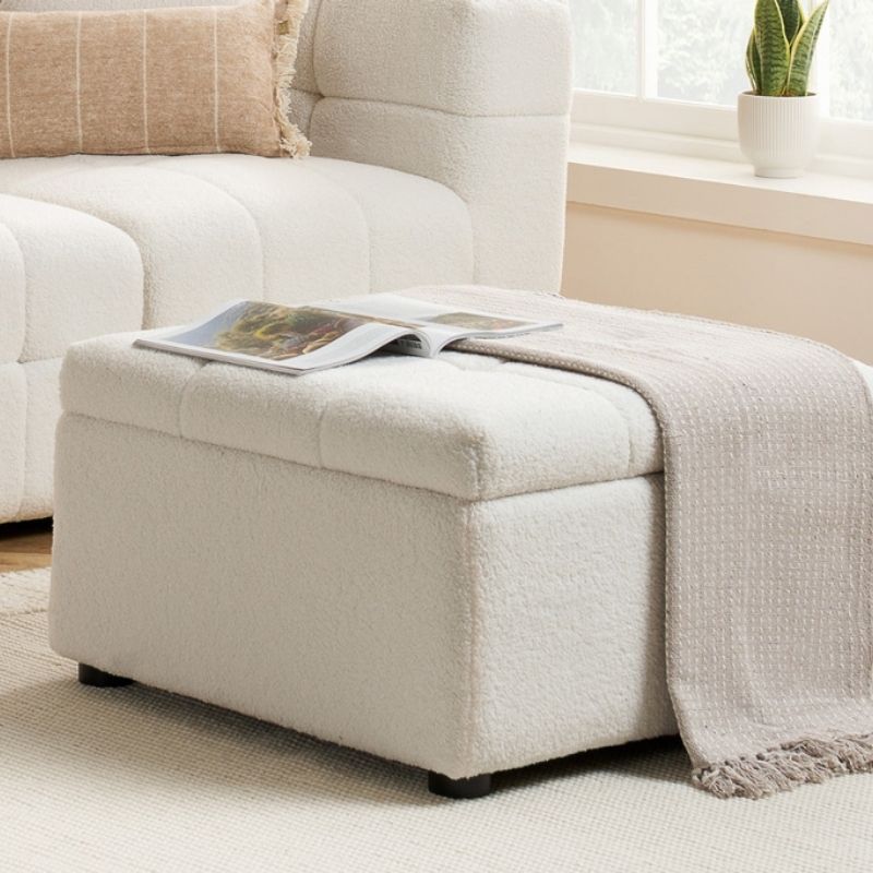 Birlea Milo 2 Seater Sofa with Footstool White