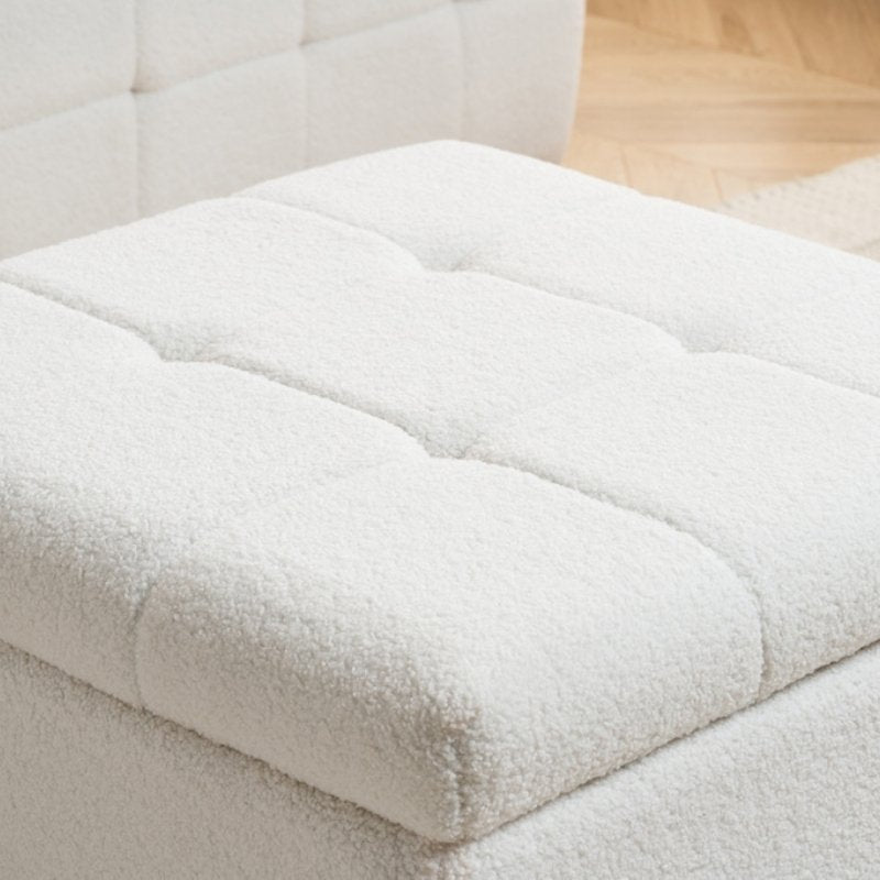 Birlea Milo 2 Seater Sofa with Footstool White