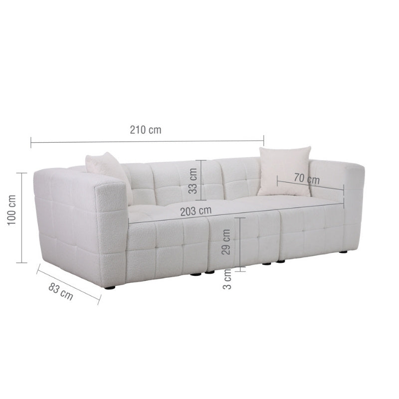 Birlea Milo 3 Seater Sofa White