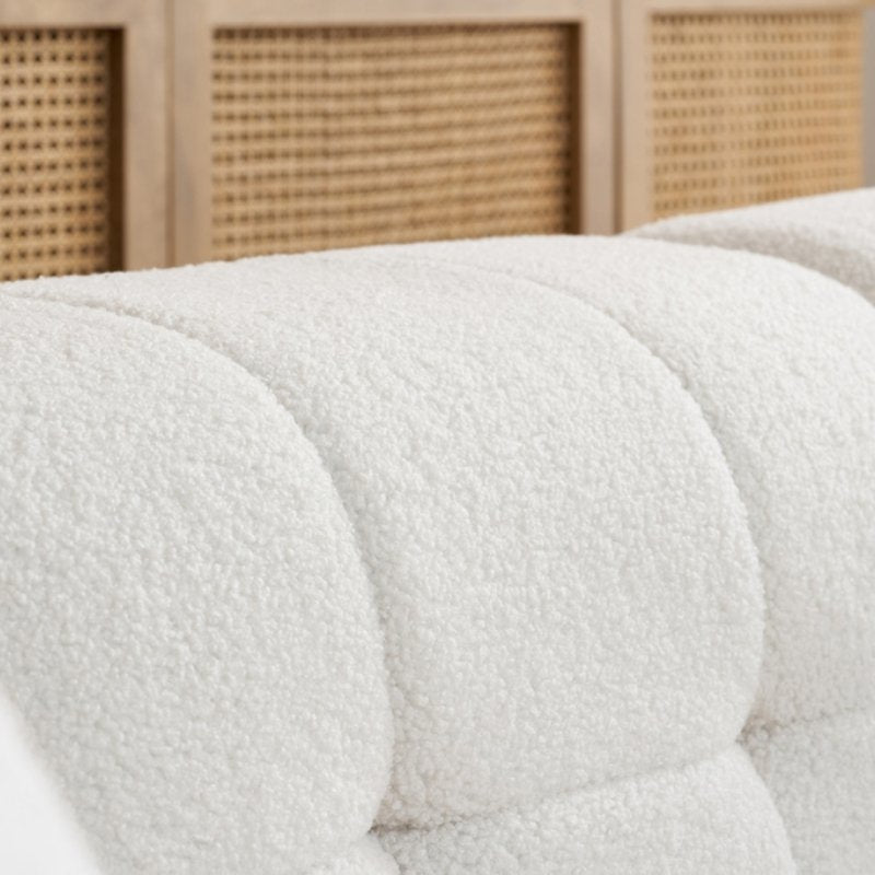 Birlea Milo 3 Seater Sofa with Footstool White