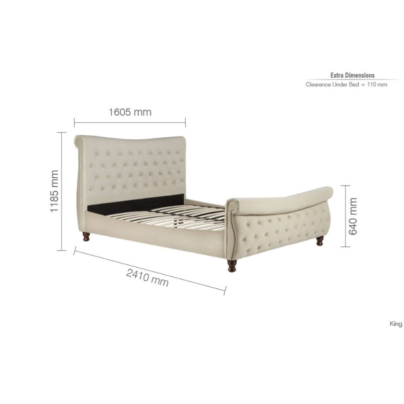 Birlea Copenhagen King Bed Warm Stone