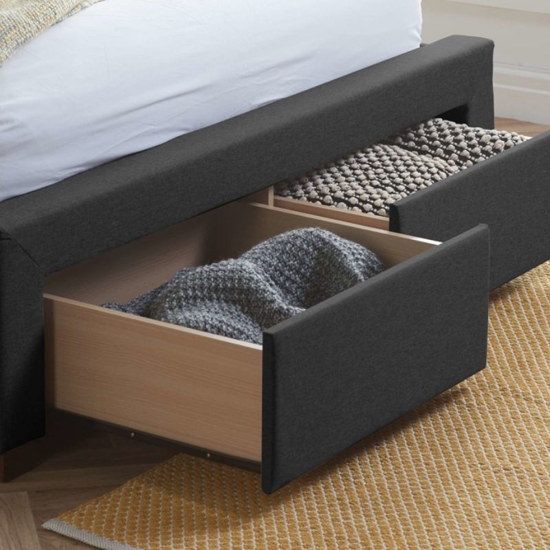 Birlea Valentino Double 2 Drawer Bed Charcoal