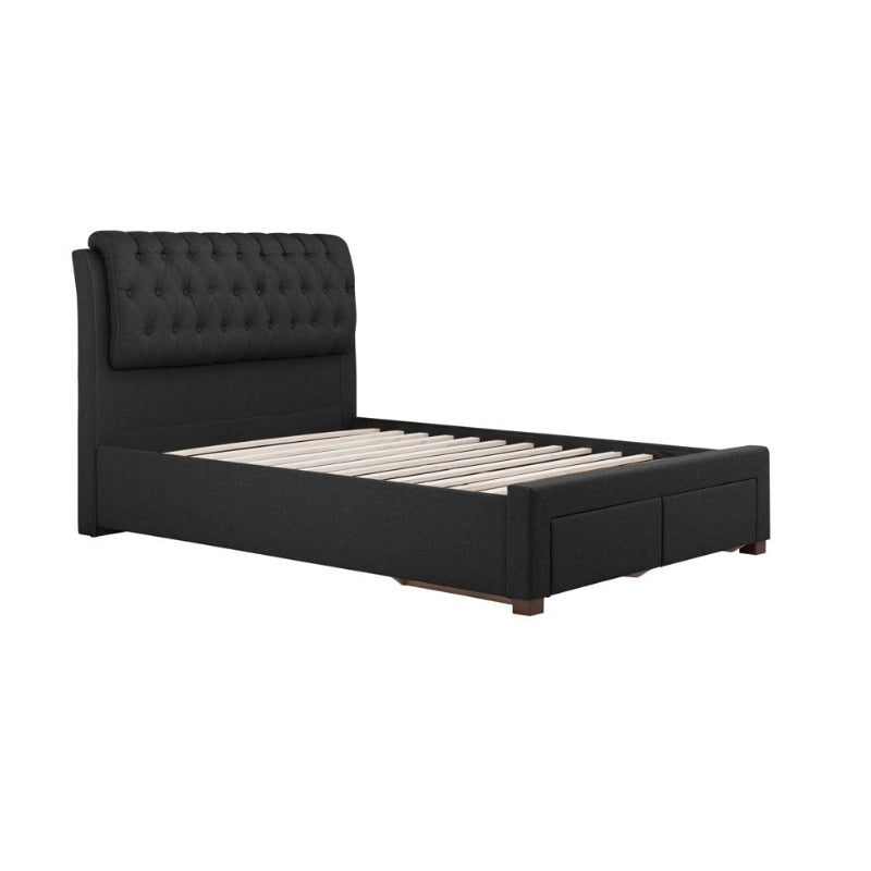 Birlea Valentino Double 2 Drawer Bed Charcoal