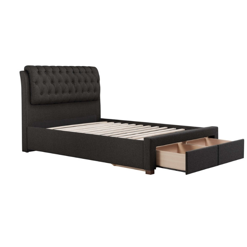 Birlea Valentino Double 2 Drawer Bed Charcoal