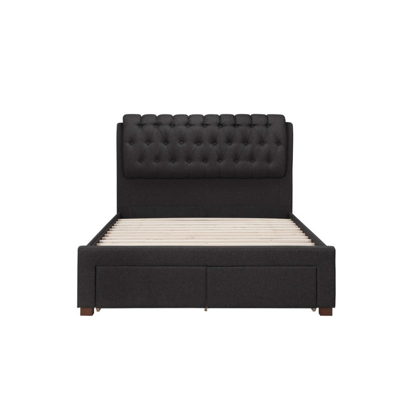 Birlea Valentino Double 2 Drawer Bed Charcoal