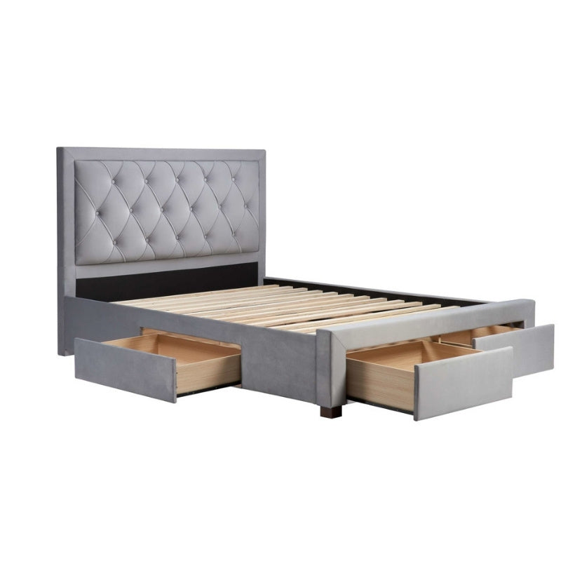 Birlea Woodbury Super King Bed Grey Velvet