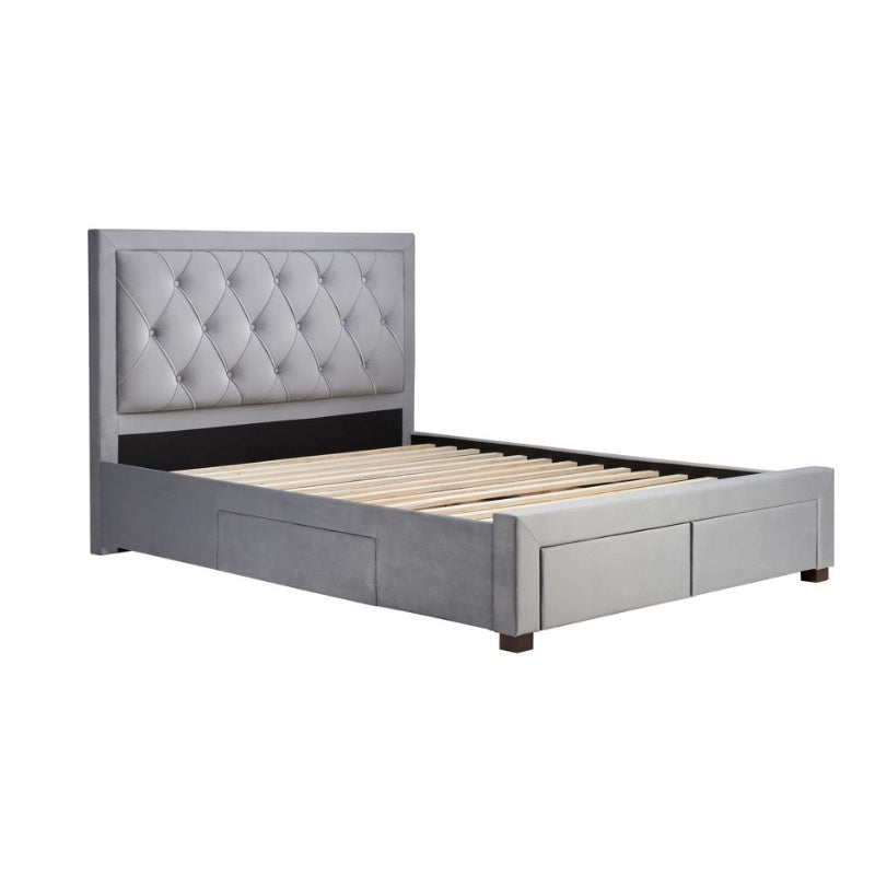 Birlea Woodbury King Bed Grey Velvet