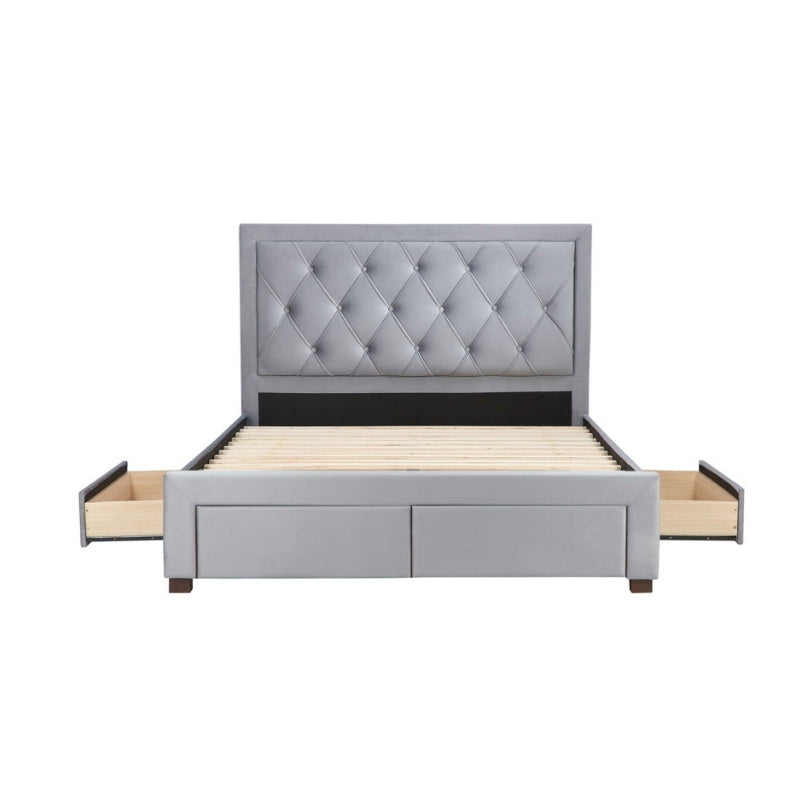 Birlea Woodbury King Bed Grey Velvet