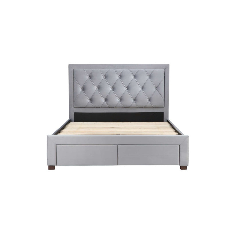 Birlea Woodbury King Bed Grey Velvet