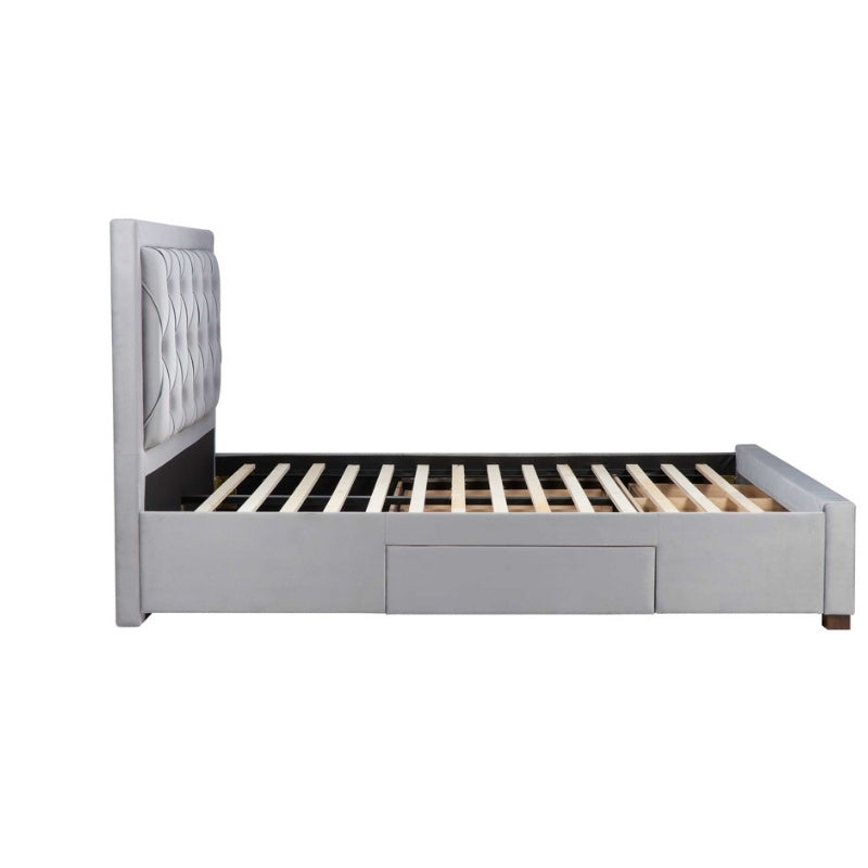 Birlea Woodbury King Bed Grey Velvet
