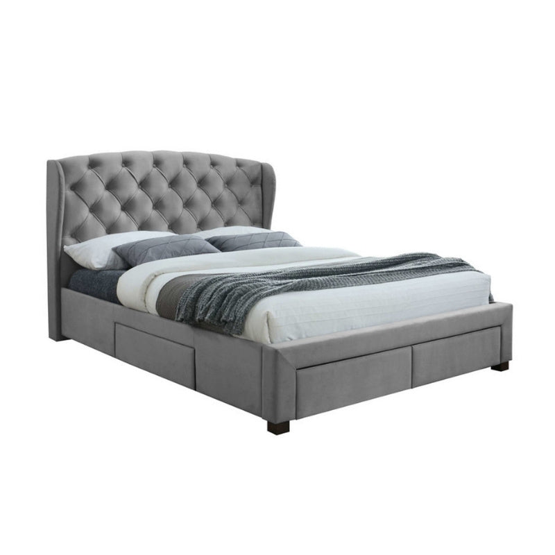 Birlea Hope Double Bed Grey Velvet