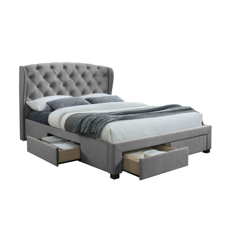 Birlea Hope Double Bed Grey Velvet