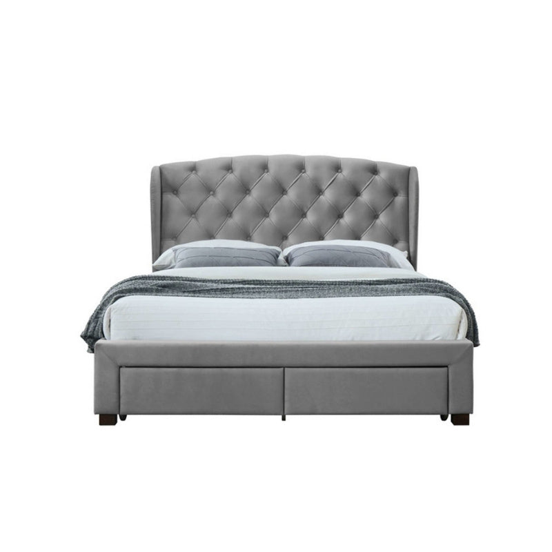 Birlea Hope Double Bed Grey Velvet