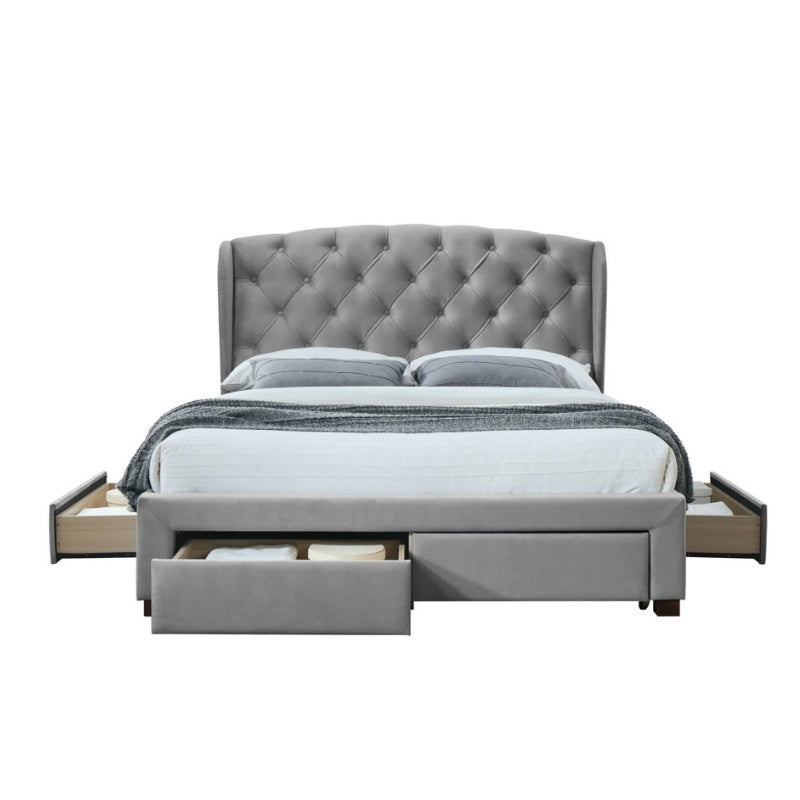 Birlea Hope Double Bed Grey Velvet