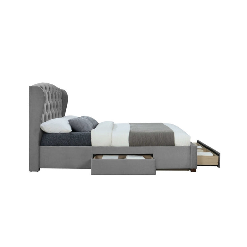 Birlea Hope Double Bed Grey Velvet
