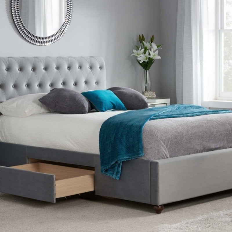 Birlea Marlow King Bed Grey Velvet