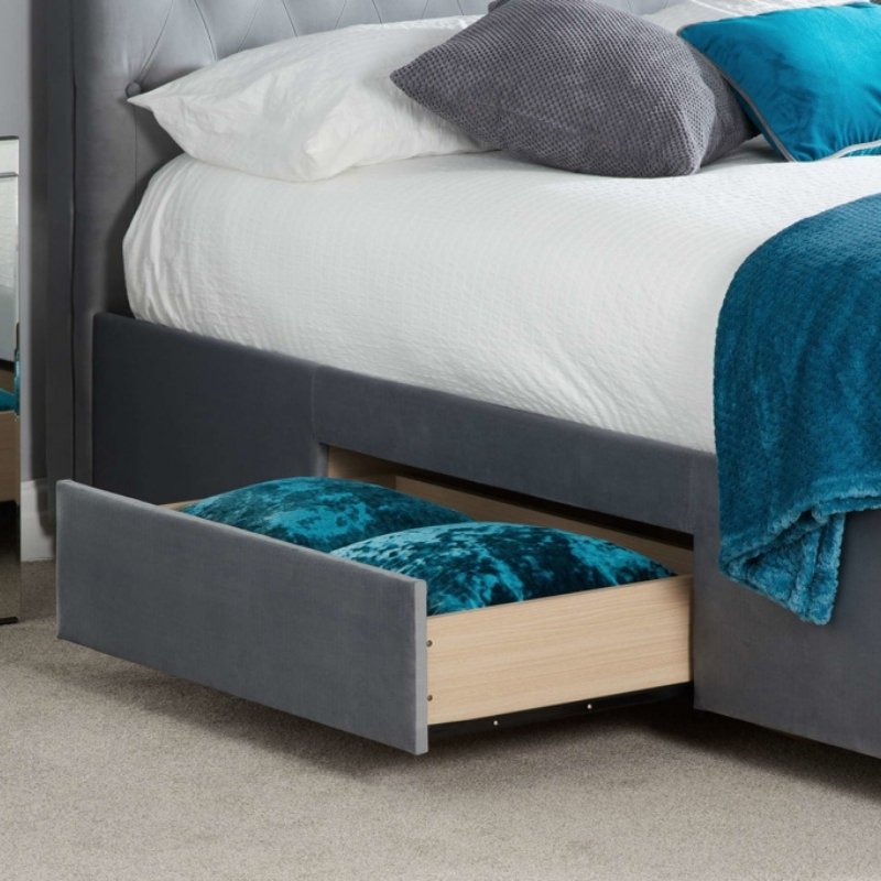 Birlea Marlow King Bed Grey Velvet