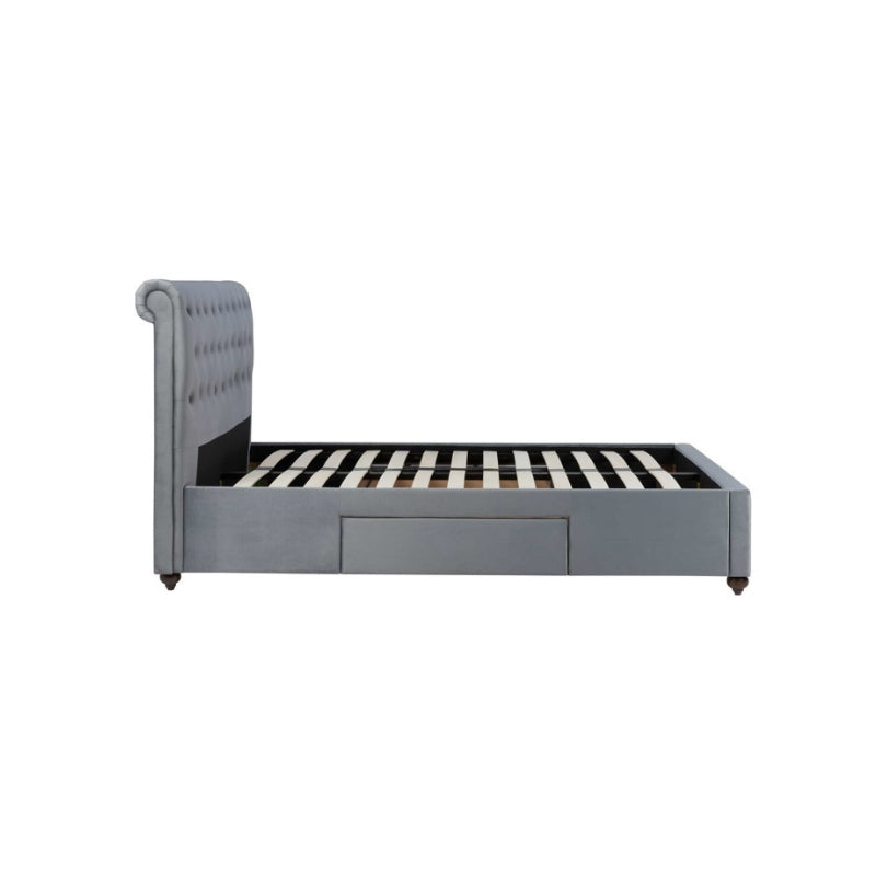 Birlea Marlow King Bed Grey Velvet