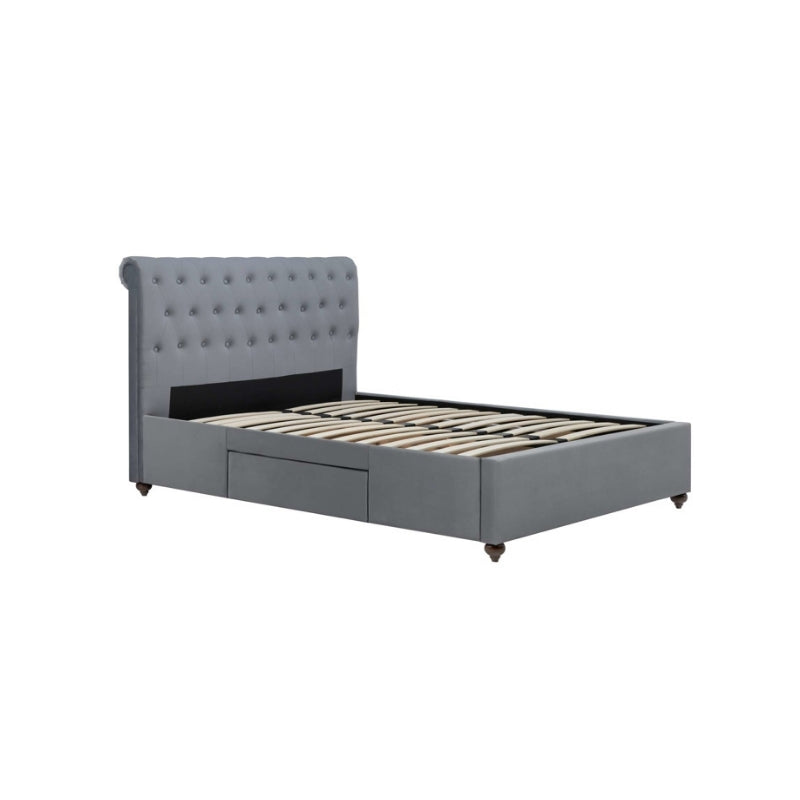 Birlea Marlow King Bed Grey Velvet