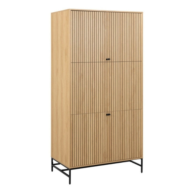 Furniture To Go Albany 4 Door Wardrobe Black & Oak