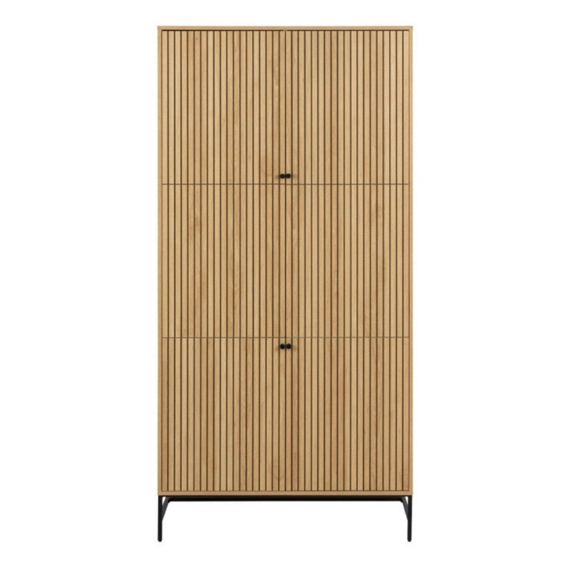 Furniture To Go Albany 4 Door Wardrobe Black & Oak